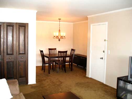 open floor plan - living room leads to dining area