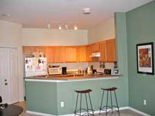 open floor plan with breakfast bar